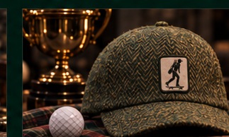 Augusta Nights tweed cap with embroidered off-white silhouette patch