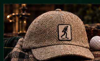 First Cut Cream tweed cap with embroidered off-white silhouette patch